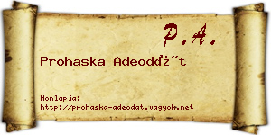 Prohaska Adeodát névjegykártya